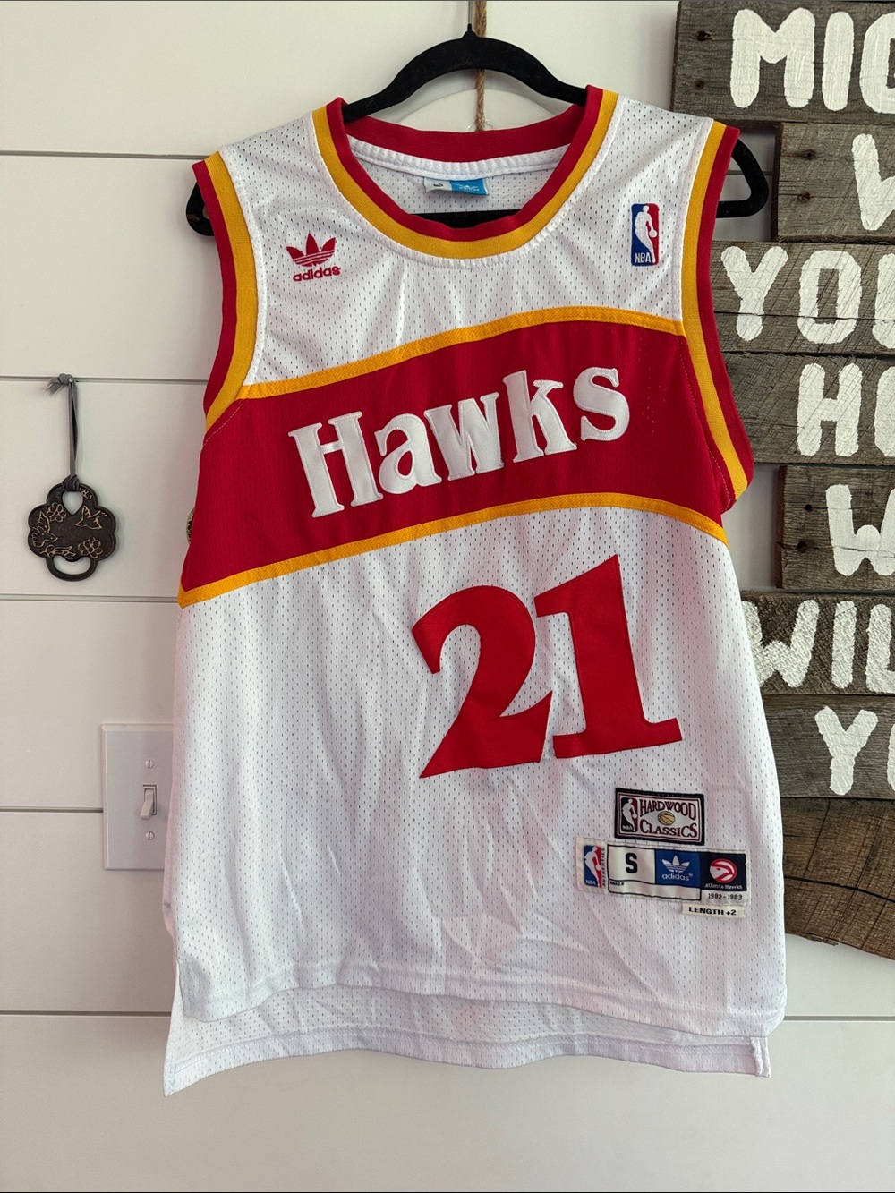 NBA Hawks Wilkins jersey size small